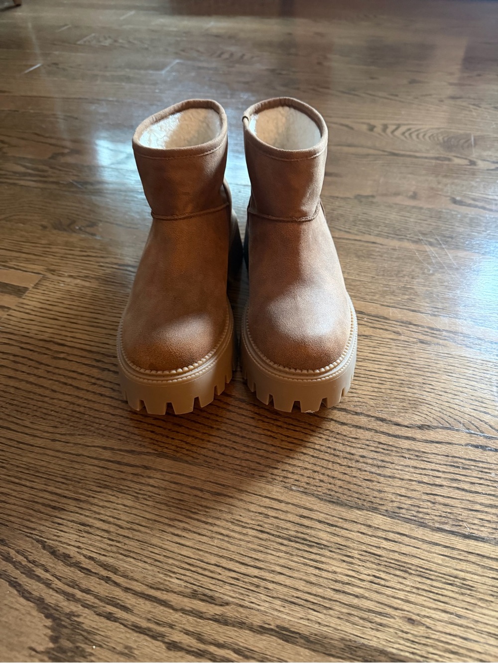 Dolce Vita Tan Chunky Ankle Boots